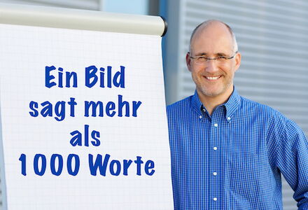 Mann am Flipchart
